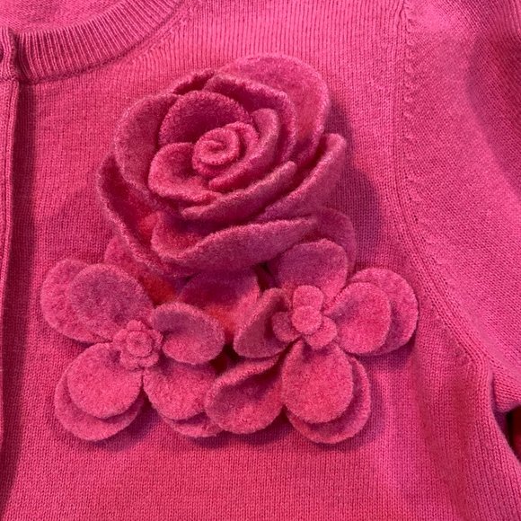 Lilly Pulitzer Cashmere Preppy Cardigan with Fabric Flower Pins - Small - Picture 7 of 16